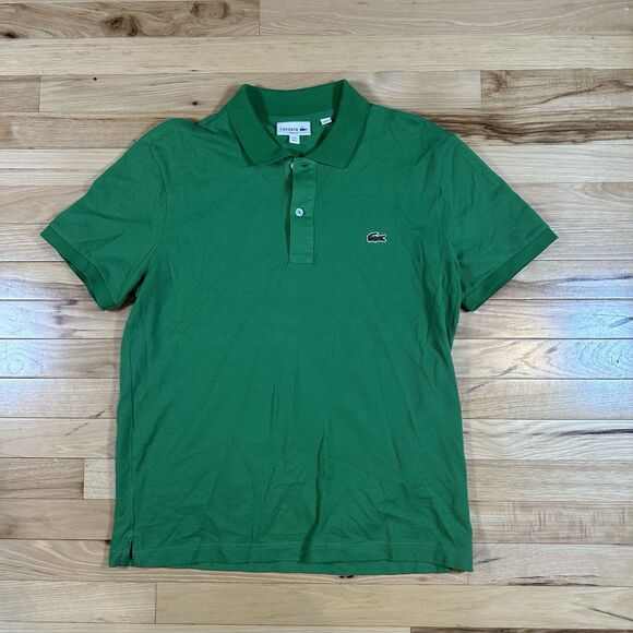 Lacoste Polo Shirt Men Large Green Slim Fit - Picture 1 of 5